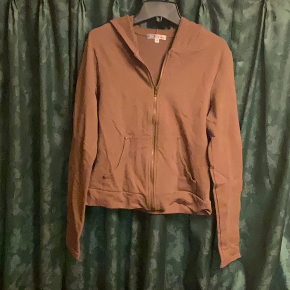 Bejeweled by Susan Fixel Rhinestone and Jeweled Brown Graphic Hoodie M - Picture 4 of 6